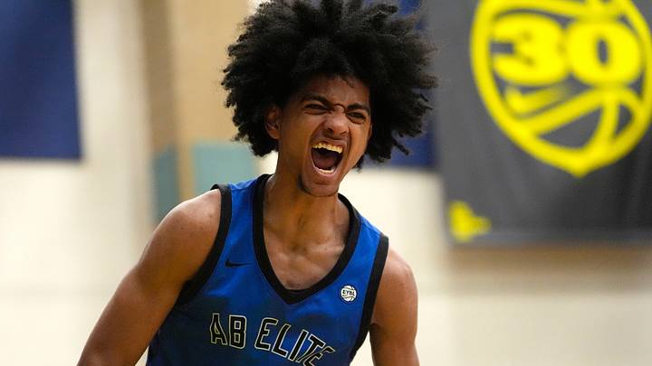 AB Elite Beckham Black (0) celebrates after scoring during the third day of the 2026 Nike EYBL Peach Jam at Riverview Park Activities Center in North Augusta, S.C., on Thursday, July 16, 2026. AB Elite defeated Brad Beal Elite 76-63. AB Elite Beckham Black (0) celebrates after scoring during the third day of the 2026 Nike EYBL Peach Jam at Riverview Park Activities Center in North Augusta, S.C., on Thursday, July 16, 2026. AB Elite defeated Brad Beal Elite 76-63.