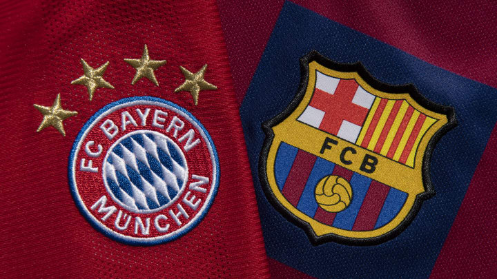 The FC Bayern Munich and FC Barcelona Club Badges