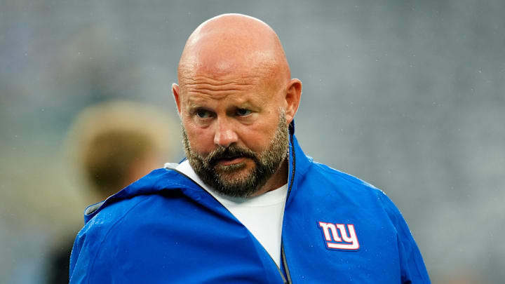 New York Giants Head Coach Brian Daboll is shown just before the first preseason game of the season, Thursday, August 8 2024, in East Rutherford.