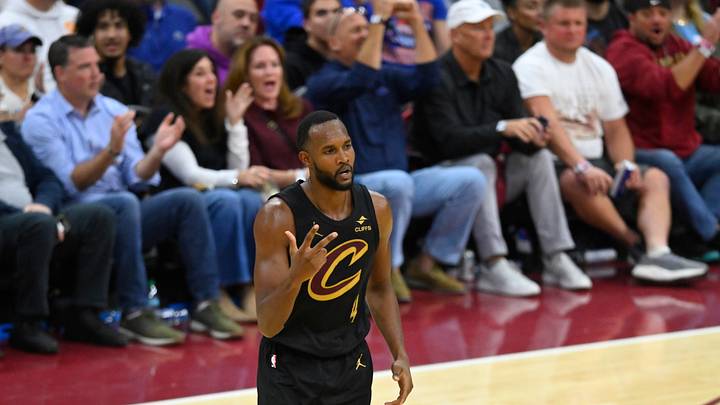 Oct 26, 2026; Cleveland, Ohio, USA; Cleveland Cavaliers forward Evan Mobley (4) celebrates his three-point basket in the fourth quarter against the Minnesota Timberwolves at Rocket Arena. Mandatory Credit: David Richard-Imagn Images Oct 26, 2026; Cleveland, Ohio, USA; Cleveland Cavaliers forward Evan Mobley (4) celebrates his three-point basket in the fourth quarter against the Minnesota Timberwolves at Rocket Arena. Mandatory Credit: David Richard-Imagn Images