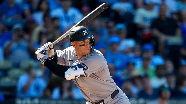 May 25, 2026; Kansas City, Missouri, USA; New York Yankees right fielder Aaron Judge (99) bats during the eighth inning against the New York Yankees at Kauffman Stadium. Mandatory Credit: Jay Biggerstaff-Imagn Images May 25, 2026; Kansas City, Missouri, USA; New York Yankees right fielder Aaron Judge (99) bats during the eighth inning against the New York Yankees at Kauffman Stadium. Mandatory Credit: Jay Biggerstaff-Imagn Images