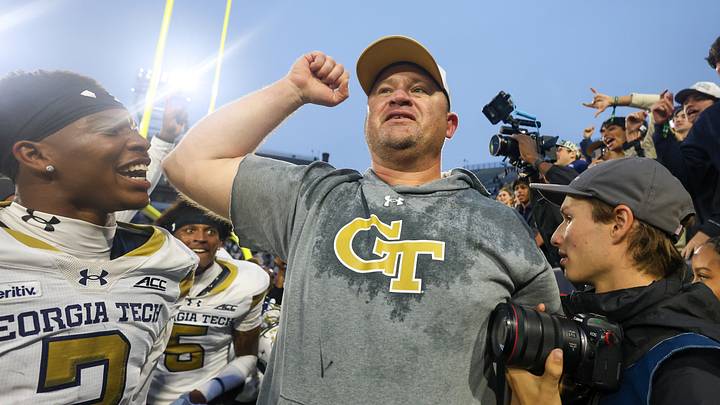 Oct 10, 2026; Atlanta, Georgia, USA; Georgia Tech Yellow Jackets head coach Brent Key celebrates after a victory over the Duke Blue Devils at Bobby Dodd Stadium at Hyundai Field. Mandatory Credit: Brett Davis-Imagn Images Oct 10, 2026; Atlanta, Georgia, USA; Georgia Tech Yellow Jackets head coach Brent Key celebrates after a victory over the Duke Blue Devils at Bobby Dodd Stadium at Hyundai Field. Mandatory Credit: Brett Davis-Imagn Images