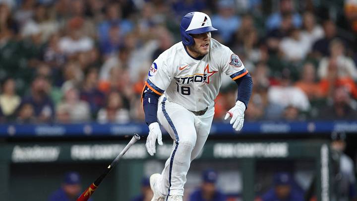 Houston Astros center fielder Daulton Varsho (18). Mandatory Credit: Troy Taormina-Imagn Images Houston Astros center fielder Daulton Varsho (18). Mandatory Credit: Troy Taormina-Imagn Images