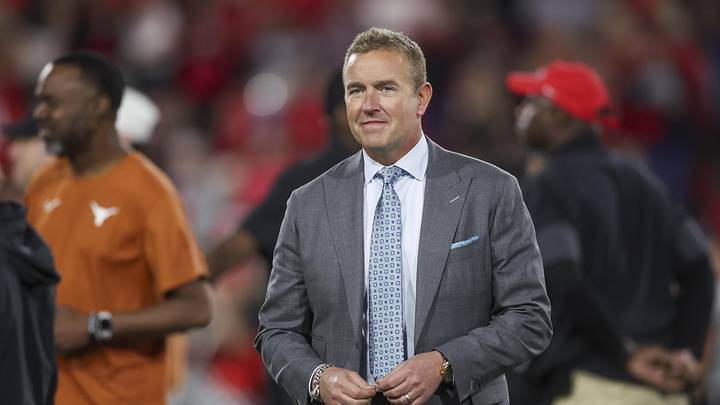 ESPN analyst Kirk Herbstreit looks on prior to a game between the Texas Longhorns and the Georgia Bulldogs. ESPN analyst Kirk Herbstreit looks on prior to a game between the Texas Longhorns and the Georgia Bulldogs.
