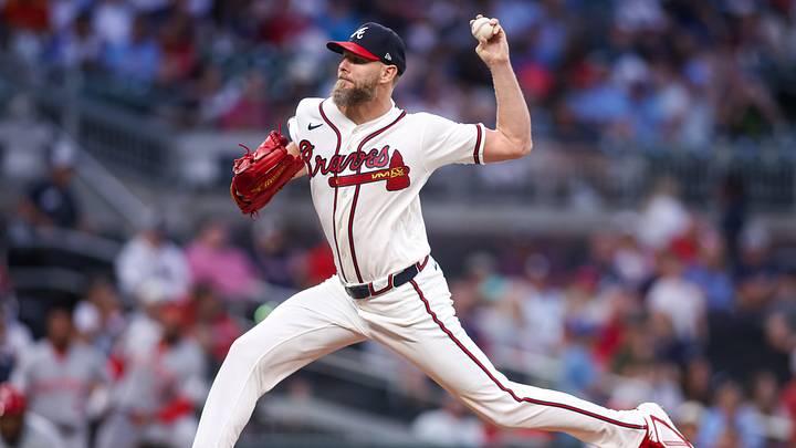 Sep 23, 2026; Atlanta, Georgia, USA; Atlanta Braves pitcher Chris Sale (51) throws against the Cincinnati Reds in the first inning at Truist Park. Mandatory Credit: Brett Davis-Imagn Images