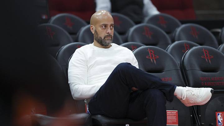 Dec 1, 2024; Houston, Texas, USA; Houston Rockets general manager Rafael Stone watches during practice before the game against the Oklahoma City Thunder at Toyota Center. Mandatory Credit: Troy Taormina-Imagn Images