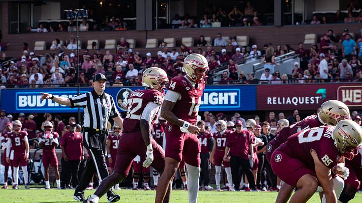 Florida State quarterback Ashton Daniels makes history with five rushing touchdowns in a 38-7 victory against the Virginia Cavaliers. Florida State quarterback Ashton Daniels makes history with five rushing touchdowns in a 38-7 victory against the Virginia Cavaliers.