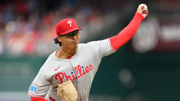 Mar 29, 2025; Washington, District of Columbia, USA; Philadelphia Phillies pitcher Jesus Luzardo (44) throws a pitch during the second inning against the Washington Nationals at Nationals Park. Mandatory Credit: Reggie Hildred-Imagn Images Mar 29, 2025; Washington, District of Columbia, USA; Philadelphia Phillies pitcher Jesus Luzardo (44) throws a pitch during the second inning against the Washington Nationals at Nationals Park. Mandatory Credit: Reggie Hildred-Imagn Images