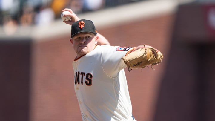Aug 13, 2023; San Francisco, California, USA; San Francisco Giants starting pitcher Logan Webb (62)
