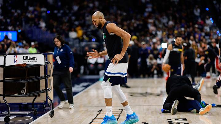 Apr 27, 2026; Denver, Colorado, USA; Minnesota Timberwolves center Rudy Gobert (27) warms up before the game against the Denver Nuggets in the first round of the 2026 NBA Playoffs at Ball Arena. Mandatory Credit: Isaiah J. Downing-Imagn Images Apr 27, 2026; Denver, Colorado, USA; Minnesota Timberwolves center Rudy Gobert (27) warms up before the game against the Denver Nuggets in the first round of the 2026 NBA Playoffs at Ball Arena. Mandatory Credit: Isaiah J. Downing-Imagn Images