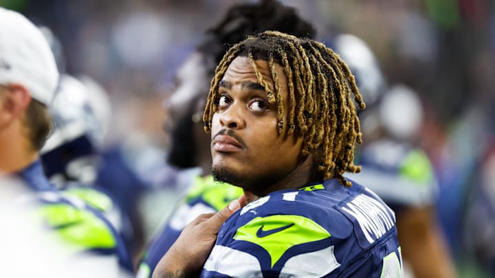 Aug 24, 2024; Seattle, Washington, USA; Seattle Seahawks defensive tackle Byron Murphy II (91) stands on the sideline during the first quarter at Lumen Field. Mandatory Credit: Joe Nicholson-Imagn Images Aug 24, 2024; Seattle, Washington, USA; Seattle Seahawks defensive tackle Byron Murphy II (91) stands on the sideline during the first quarter at Lumen Field. Mandatory Credit: Joe Nicholson-Imagn Images