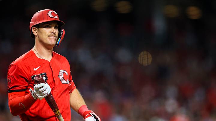 May 30, 2026; Cincinnati, Ohio, USA; Cincinnati Reds catcher Tyler Stephenson (37) reacts after a strike is called in the seventh inning against the Atlanta Braves at Great American Ball Park. Mandatory Credit: Katie Stratman-Imagn Images May 30, 2026; Cincinnati, Ohio, USA; Cincinnati Reds catcher Tyler Stephenson (37) reacts after a strike is called in the seventh inning against the Atlanta Braves at Great American Ball Park. Mandatory Credit: Katie Stratman-Imagn Images