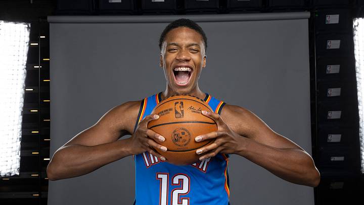 Sep 29, 2025; Oklahoma City, OK, USA; Oklahoma City Thunder center Thomas Sorber (12) poses for a photo during the 2025 Oklahoma City Thunder media day at Paycom Center. Mandatory Credit: Alonzo Adams-Imagn Images Sep 29, 2025; Oklahoma City, OK, USA; Oklahoma City Thunder center Thomas Sorber (12) poses for a photo during the 2025 Oklahoma City Thunder media day at Paycom Center. Mandatory Credit: Alonzo Adams-Imagn Images