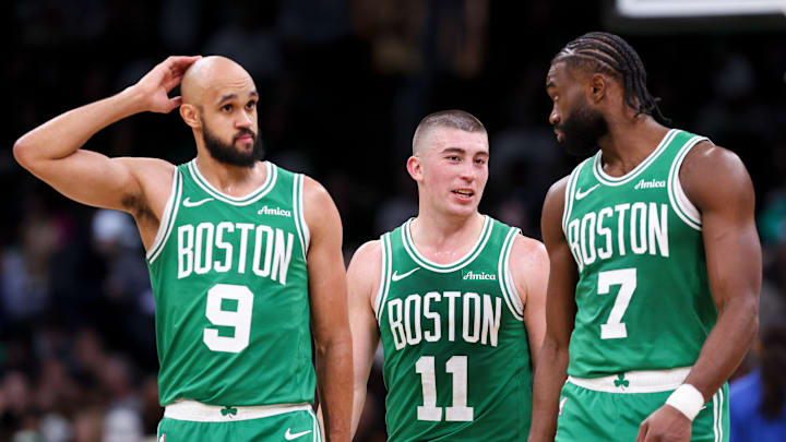 Derrick White, Payton Pritchard, Jaylen Brown
