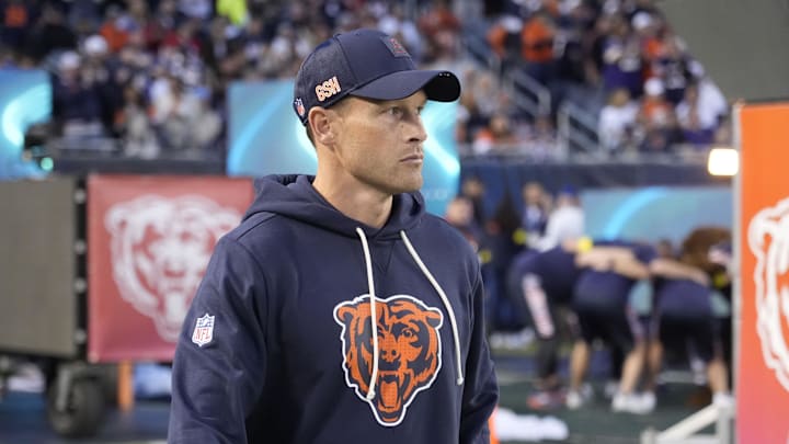 Chicago Bears head coach Ben Johnson before the game against the Minnesota Vikings at Soldier Field