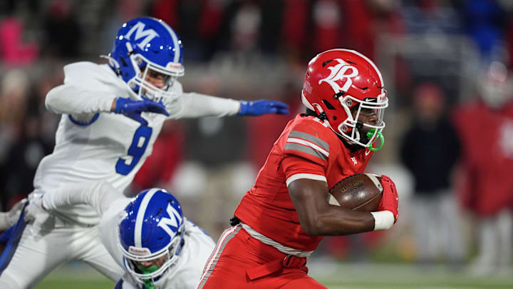 Baylor's David Gabriel Georges on the run play against McCallie in the the TSSAA Division II-AAA Bluecross Bowl on Thursday, Dec. 5, 2024, in Chattanooga, Tenn. Baylor's David Gabriel Georges on the run play against McCallie in the the TSSAA Division II-AAA Bluecross Bowl on Thursday, Dec. 5, 2024, in Chattanooga, Tenn.