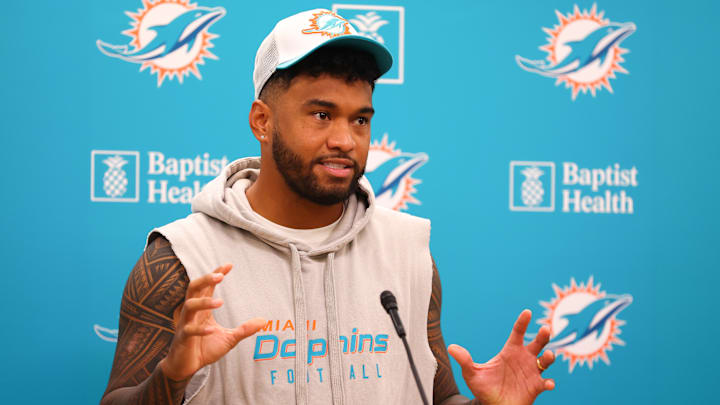 Dolphins Quarterback Tua Tagovailoa Addresses the Media