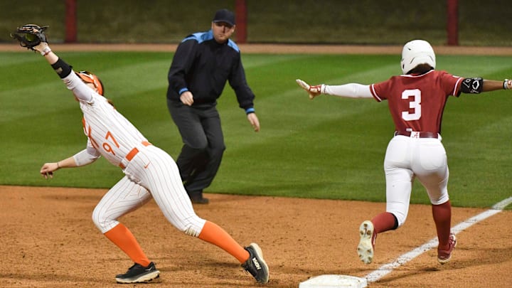 Mar 22, 2024; Tuscaloosa, Alabama, USA; Virginia Tech second baseman Cameron Fagan is pulled off the