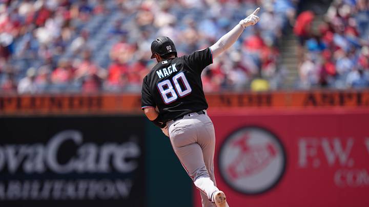 Miami Marlins catcher Joe Mack Miami Marlins catcher Joe Mack