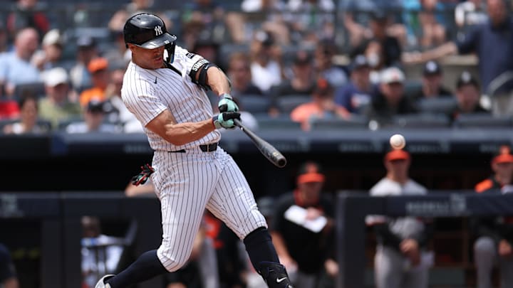 Giancarlo Stanton seeks his first home run of 2025 at a home run-friendly venue on Wednesday after a three-game hit streak. 