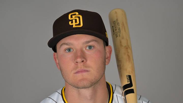 Feb 18, 2026; Peoria, AZ, USA;    San Diego Padres second baseman Will Wagner (7) during spring training photo day. Mandatory Credit: Jayne Kamin-Oncea-Imagn Images