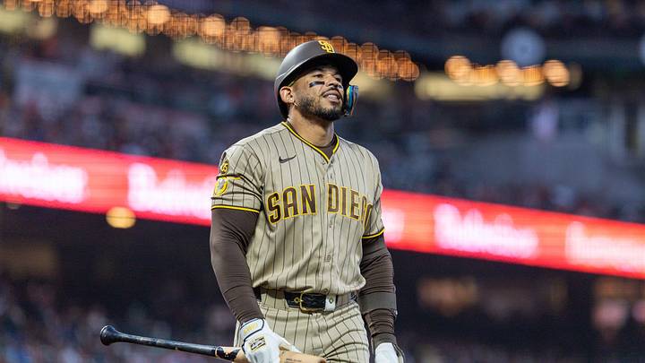 Sep 11, 2026; San Francisco, California, USA; San Diego Padres catcher Luis Campusano (12) walks off after striking out during the first inning against the San Francisco Giants at Oracle Park. Mandatory Credit: Bob Kupbens-Imagn Images Sep 11, 2026; San Francisco, California, USA; San Diego Padres catcher Luis Campusano (12) walks off after striking out during the first inning against the San Francisco Giants at Oracle Park. Mandatory Credit: Bob Kupbens-Imagn Images
