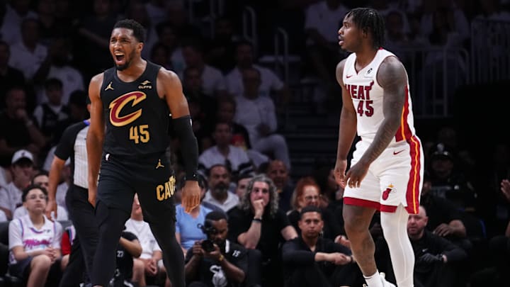 Donovan Mitchell, Cleveland Cavaliers and Davion Mitchell, Miami Heat