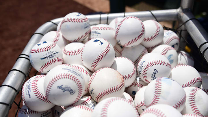 May 25, 2024; Boston, Massachusetts, USA; A general view of practice balls prior to a game between the Boston Red Sox and Milwaukee Brewers at Fenway Park. Mandatory Credit: Bob DeChiara-Imagn Images May 25, 2024; Boston, Massachusetts, USA; A general view of practice balls prior to a game between the Boston Red Sox and Milwaukee Brewers at Fenway Park. Mandatory Credit: Bob DeChiara-Imagn Images