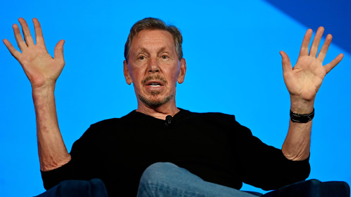 Oracle Corp. founder Larry Ellison discusses the future of health care and other topics during the Oracle Health Summit Wednesday, Oct. 30, 2024, in Nashville, Tenn.