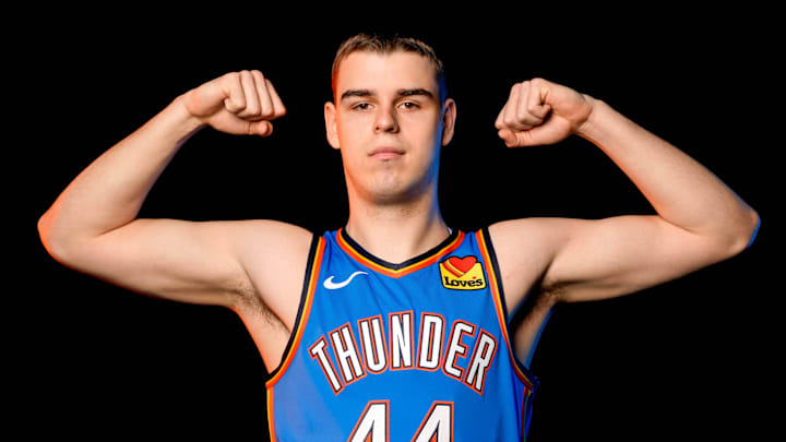 Nikola Topic is pictured during the Thunder media day at the Paycom Center in Oklahoma City, on Monday, Sept. 30, 2024. Nikola Topic is pictured during the Thunder media day at the Paycom Center in Oklahoma City, on Monday, Sept. 30, 2024.