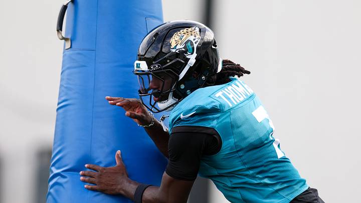 Aug 2, 2026; Jacksonville, FL, USA; Jacksonville Jaguars wide receiver Brian Thomas Jr. (7) participates in training camp at Miller Electric Center. Mandatory Credit: Nathan Ray Seebeck-Imagn Images Aug 2, 2026; Jacksonville, FL, USA; Jacksonville Jaguars wide receiver Brian Thomas Jr. (7) participates in training camp at Miller Electric Center. Mandatory Credit: Nathan Ray Seebeck-Imagn Images