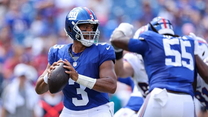 Russell Wilson with the New York Giants Russell Wilson with the New York Giants
