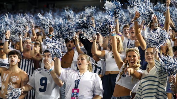 Penn State students cheer during the second quarter against the Illinois Fighting Illini at Beaver Stadium.
