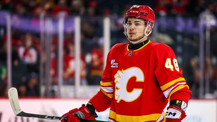 Hunter Brzustewicz of the Calgary Flames