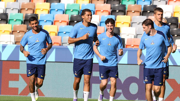 Tottenham Hotspur Training Session And Press Conference - UEFA Super Cup 2025