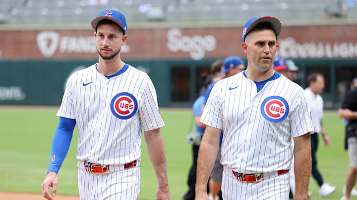 Chicago Cubs players Kyle Tucker and Matthew Boyd talk at the 2025 MLB All-Star Game. Chicago Cubs players Kyle Tucker and Matthew Boyd talk at the 2025 MLB All-Star Game.