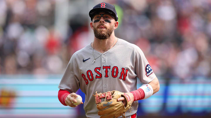 May 31, 2025; Atlanta, Georgia, USA; Boston Red Sox shortstop Trevor Story (10) runs off the field between innings against the Atlanta Braves after the third inning at Truist Park. Mandatory Credit: Brett Davis-Imagn Images May 31, 2025; Atlanta, Georgia, USA; Boston Red Sox shortstop Trevor Story (10) runs off the field between innings against the Atlanta Braves after the third inning at Truist Park. Mandatory Credit: Brett Davis-Imagn Images
