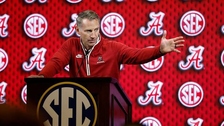 Oct 13, 2026; Birmingham, AL, USA; Alabama Crimson Tide head coach Nate Oats speaks during the SEC Basketball Tipoff at Grand Bohemian Hotel Mountain Brook. Mandatory Credit: Butch Dill-Imagn Images Oct 13, 2026; Birmingham, AL, USA; Alabama Crimson Tide head coach Nate Oats speaks during the SEC Basketball Tipoff at Grand Bohemian Hotel Mountain Brook. Mandatory Credit: Butch Dill-Imagn Images