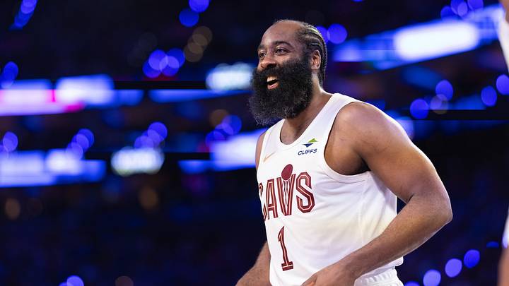 Oct 22, 2026; Philadelphia, Pennsylvania, USA; Cleveland Cavaliers guard James Harden (1) reacts after a play against the Philadelphia 76ers during the second quarter at Xfinity Mobile Arena. Mandatory Credit: Bill Streicher-Imagn Images Oct 22, 2026; Philadelphia, Pennsylvania, USA; Cleveland Cavaliers guard James Harden (1) reacts after a play against the Philadelphia 76ers during the second quarter at Xfinity Mobile Arena. Mandatory Credit: Bill Streicher-Imagn Images