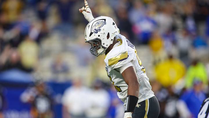 Oct 10, 2026; Atlanta, Georgia, USA; Georgia Tech Yellow Jackets defensive end Andre Fuller Jr. (91) celebrates after a missed field goal by the Duke Blue Devils in the fourth quarter at Bobby Dodd Stadium at Hyundai Field. Mandatory Credit: Brett Davis-Imagn Images Oct 10, 2026; Atlanta, Georgia, USA; Georgia Tech Yellow Jackets defensive end Andre Fuller Jr. (91) celebrates after a missed field goal by the Duke Blue Devils in the fourth quarter at Bobby Dodd Stadium at Hyundai Field. Mandatory Credit: Brett Davis-Imagn Images