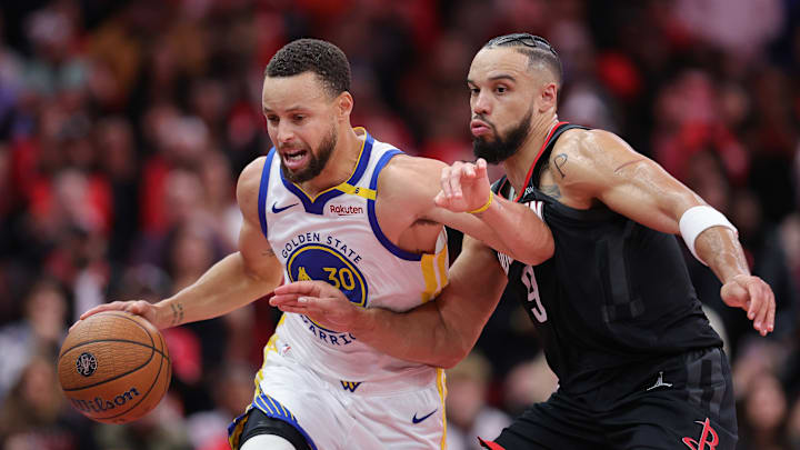 Dillon Brooks defending Stephen Curry