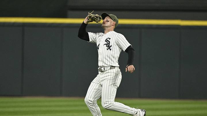 May 16, 2026; Chicago, Illinois, USA; Chicago White Sox right fielder Jarred Kelenic (24) catches a fly ball hit by Chicago Cubs catcher Miguel Amaya (9) during the ninth inning at Rate Field. Mandatory Credit: Matt Marton-Imagn Images May 16, 2026; Chicago, Illinois, USA; Chicago White Sox right fielder Jarred Kelenic (24) catches a fly ball hit by Chicago Cubs catcher Miguel Amaya (9) during the ninth inning at Rate Field. Mandatory Credit: Matt Marton-Imagn Images