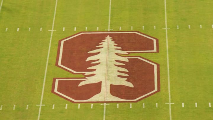Nov 10, 2017; Stanford, CA, USA; General overall view of the Stanford Cardinal logo at midfield during an NCAA football game against the Washington Huskies at Stanford Stadium. Mandatory Credit: Kirby Lee-Imagn Images Nov 10, 2017; Stanford, CA, USA; General overall view of the Stanford Cardinal logo at midfield during an NCAA football game against the Washington Huskies at Stanford Stadium. Mandatory Credit: Kirby Lee-Imagn Images