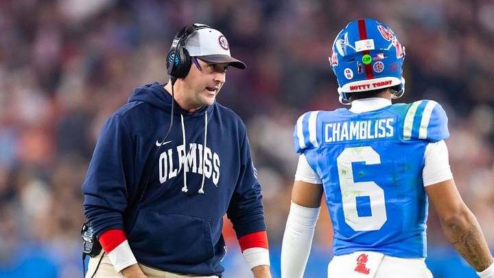 Mississippi Rebels quarterbacks coach Joe Judge with quarterback Trinidad Chambliss. Mandatory Credit: Mark J. Rebilas-Imagn Images Mississippi Rebels quarterbacks coach Joe Judge with quarterback Trinidad Chambliss. Mandatory Credit: Mark J. Rebilas-Imagn Images