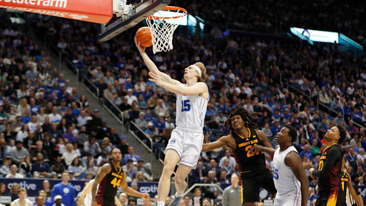 Richie Saunders flies to the rim.