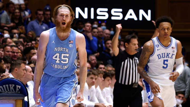 North Carolina's Brady Manek and Duke's Paolo Banchero meet up for a third time at the Final Four, with the Blue Devils four-point favorites.