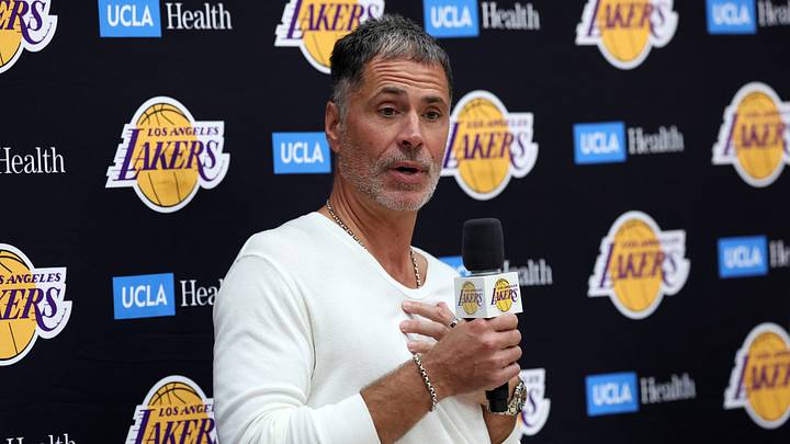 Sep 24, 2026; Los Angeles, CA, USA; Los Angeles Lakers president of basketball operations and general manager Rob Pelinka speaks to the media during a press conference at UCLA Health Training Center. Mandatory Credit: Kiyoshi Mio-Imagn Images Sep 24, 2026; Los Angeles, CA, USA; Los Angeles Lakers president of basketball operations and general manager Rob Pelinka speaks to the media during a press conference at UCLA Health Training Center. Mandatory Credit: Kiyoshi Mio-Imagn Images