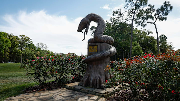 A view of the "Snake Pit" statue at the Copperhead Course at Innisbrook Golf Resort