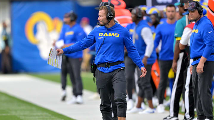 Sep 28, 2025; Inglewood, California, USA; Los Angeles Rams head coach Sean McVay on the sidelines in the second half against the Indianapolis Colts at SoFi Stadium. Mandatory Credit: Jayne Kamin-Oncea-Imagn Images Sep 28, 2025; Inglewood, California, USA; Los Angeles Rams head coach Sean McVay on the sidelines in the second half against the Indianapolis Colts at SoFi Stadium. Mandatory Credit: Jayne Kamin-Oncea-Imagn Images