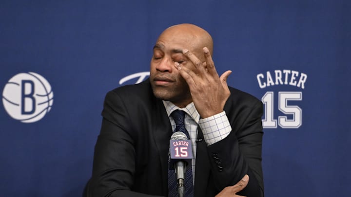 Vince Carter before the Nets' game against the Heat on Jan. 25, 2025.